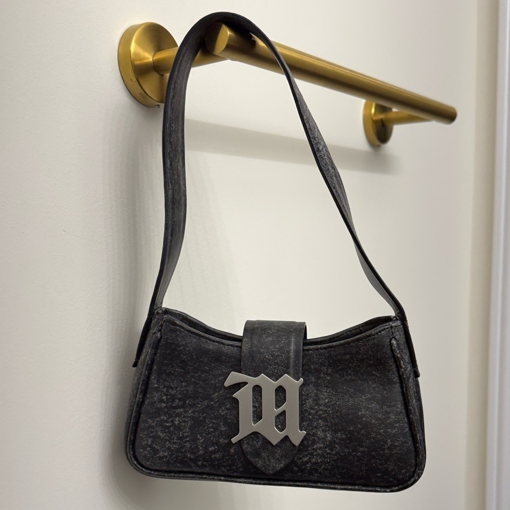 MISBHV Stylish Black Mini Shoulder Bag with Silver Accent - Picture 2 of 2